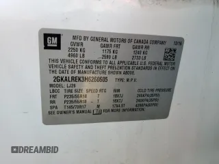 2017 GMC Terrain Denali z VIN 2GKALREK3H6260605, wystawiony jako Copart lot #81137074 z przebiegiem 150 518 mil mil oraz Szkoda całkowita • Salvage title. Historia ofert i sprzedaży dostępna na DreamBid. Obrazek 16.