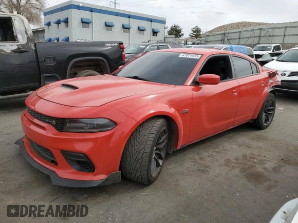 2021 Dodge Charger Scat Pack Widebody with VIN 2C3CDXGJ2MH540691, listed as a Copart auction lot 47871535 with 82,582 mi miles and Salvage Title. Bid and sale history available at carsss.com. Image 1.