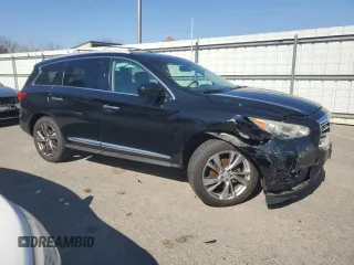 2013 Infiniti JX35 with VIN 5N1AL0MM0DC332268, listed as a Copart auction lot 48032795 with 150,219 mi miles and Salvage Title. Bid and sale history available at DreamBid. Image 4.