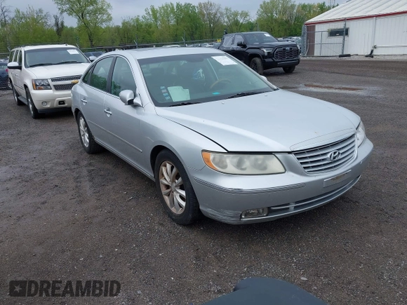2007 Hyundai Azera SE with VIN KMHFC46FX7A182410, listed as a IAAI auction lot 42150993 with 146,627 mi miles and . Bid and sale history available at DreamBid. Image 1.