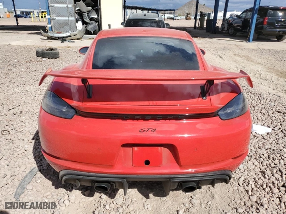 2020 Porsche 718 Cayman GT4 with VIN WP0AC2A83LS289203, listed as a Copart auction lot 47110185 with NaN miles and Salvage Title. Bid and sale history available at carsss.com. Image 6.
