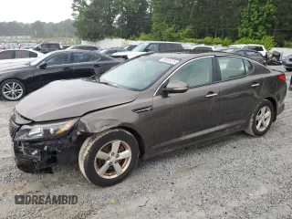 2015 Kia Optima LX with VIN 5XXGM4A70FG361516, listed as a Copart auction lot 58565875 with 108,041 mi miles and Salvage title. Bid and sale history available at DreamBid. Image 1.