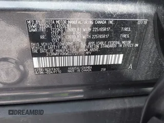 2019 Toyota RAV4 Hybrid XLE with VIN 2T3RWRFV0KW027727, listed as a IAAI auction lot 41881450 with 20,568 mi miles. Bid and sale history available at carsss.com. Image 9.