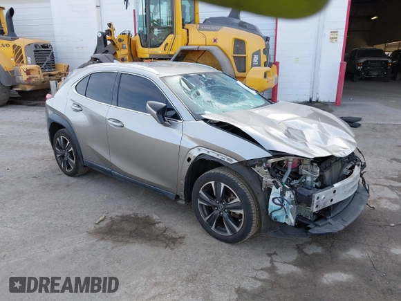 2020 Lexus UX 250h with VIN JTHX9JBHXL2033589, listed as a IAAI auction lot 42113363 with 71,669 mi miles and . Bid and sale history available at DreamBid. Image 1.