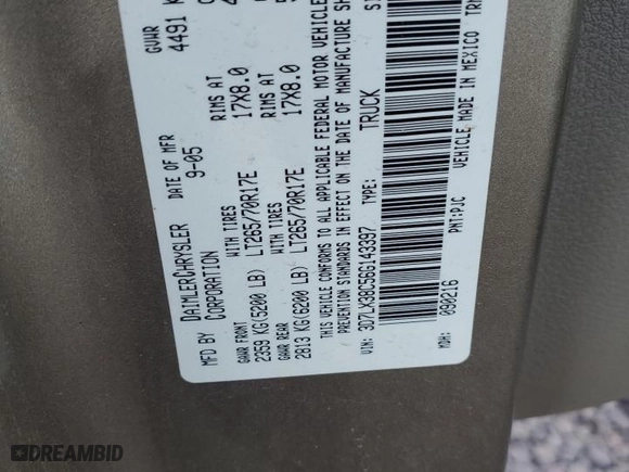 2006 Dodge Ram 3500 SLT with VIN 3D7LX38C56G143397, listed as a Copart auction lot 43785415 with 95,992 mi miles and Salvage Title. Bid and sale history available at carsss.com. Image 12.