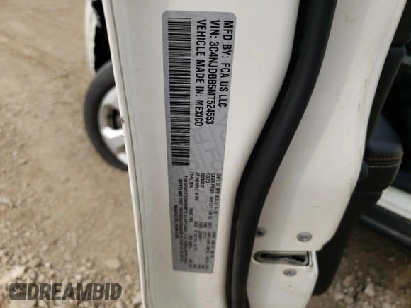 2021 Jeep Compass Latitude with VIN 3C4NJDBB5MT524553, listed as a Copart auction lot 60867305 with 80,314 mi miles and Salvage title. Bid and sale history available at DreamBid. Image 13.