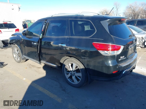 2014 Nissan Pathfinder Platinum with VIN 5N1AR2MM3EC692923, listed as a IAAI auction lot 41400968 with 202,186 mi miles and . Bid and sale history available at DreamBid. Image 3.