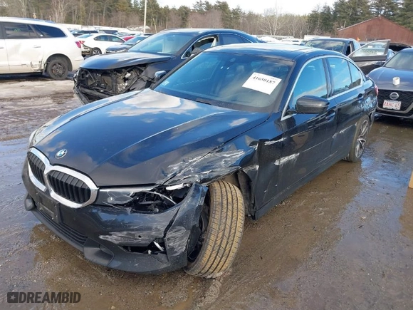 2021 BMW 3 Series 330i xDrive with VIN 3MW5R7J02M8C02642, listed as a IAAI auction lot 41650187 with NaN miles. Bid and sale history available at carsss.com. Image 2.