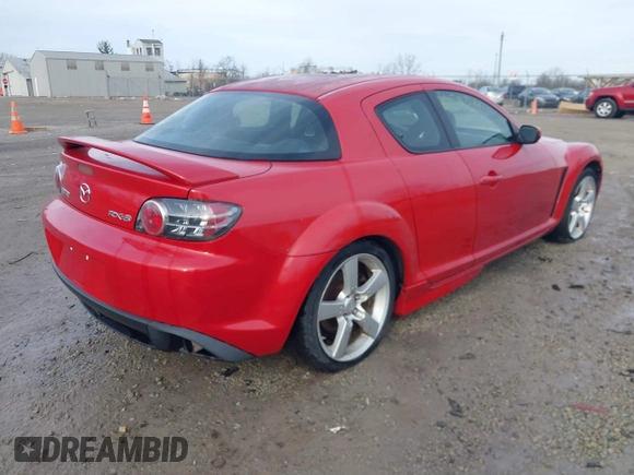 2005 Mazda RX-8 with VIN JM1FE17N850147788, listed as a IAAI auction lot 41583490 with 144,377 mi miles. Bid and sale history available at carsss.com. Image 4.