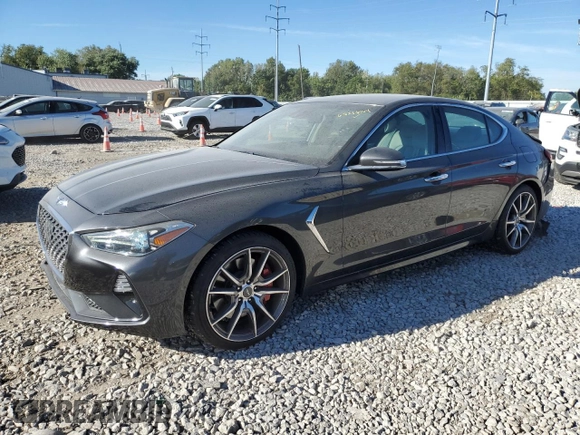 2019 Genesis G70 2.0T Sport with VIN KMTG24LA8KU016531, listed as a Copart auction lot 75009544 with 21,486 mi miles and Salvage Title. Bid and sale history available at carsss.com. Image 1.