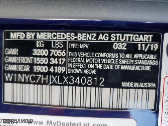 2020 Mercedes-Benz G-Class AMG G 63 with VIN W1NYC7HJXLX340812, listed as a Copart auction lot 72523194 with 46,246 mi miles and Salvage Title. Bid and sale history available at carsss.com. Image 13.