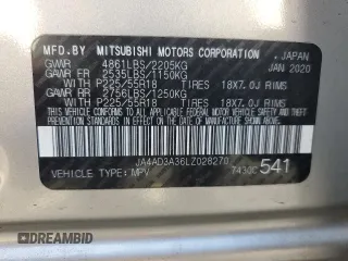 2020 Mitsubishi Outlander SE z VIN JA4AD3A36LZ028270, wystawiony jako Copart lot #58084565 z przebiegiem 49 111 mil mil oraz Szkoda całkowita • Salvage title. Historia ofert i sprzedaży dostępna na DreamBid. Obrazek 14.