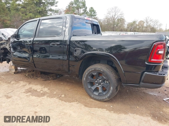 2025 Ram 1500 Big Horn with VIN 1C6SRFFP4SN560753, listed as a IAAI auction lot 41143013 with 1 mi miles. Bid and sale history available at carsss.com. Image 3.