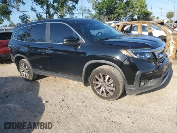 2019 Honda Pilot EX-L with VIN 5FNYF5H57KB025111, listed as a Copart auction lot 53779434 with 86,609 mi miles and Salvage title. Bid and sale history available at DreamBid. Image 4.