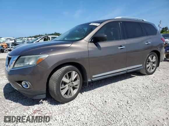 2015 Nissan Pathfinder Platinum z VIN 5N1AR2MN2FC601666, wystawiony jako Copart lot #56070145 z przebiegiem 187 875 mil mil oraz Szkoda całkowita • Salvage title. Historia ofert i sprzedaży dostępna na DreamBid. Obrazek 1.