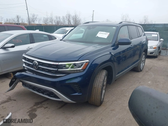 2021 Volkswagen Atlas 3.6L V6 SEL with VIN 1V2BR2CA8MC505723, listed as a IAAI auction lot 41423187 with 55,890 mi miles. Bid and sale history available at carsss.com. Image 17.