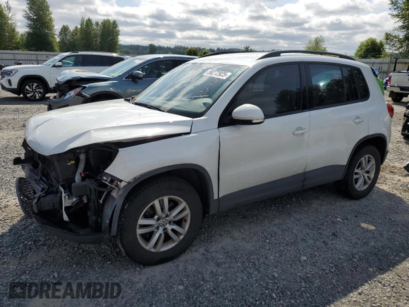 2017 Volkswagen Tiguan S z VIN WVGBV7AX4HK023629, wystawiony jako Copart lot #58272925 z przebiegiem 56 429 mil mil oraz Szkoda całkowita • Salvage title. Historia ofert i sprzedaży dostępna na DreamBid. Obrazek 1.