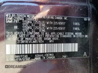 2018 Toyota RAV4 XLE with VIN 2T3RFREVXJW851654, listed as a Copart auction lot 48961055 with 166,664 mi miles and Salvage Title. Bid and sale history available at DreamBid. Image 13.