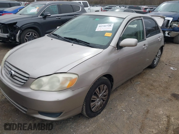 2003 Toyota Corolla CE with VIN 1NXBR32E03Z180002, listed as a IAAI auction lot 41742748 with 227,112 mi miles and . Bid and sale history available at DreamBid. Image 2.