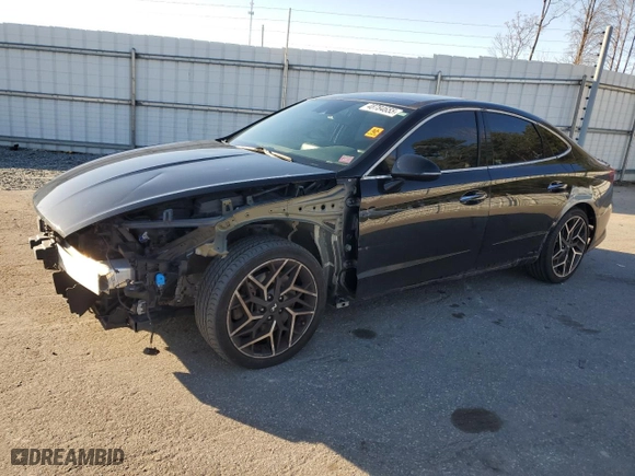 2021 Hyundai Sonata N Line with VIN 5NPEK4JCXMH114791, listed as a Copart auction lot 48784655 with 86,627 mi miles and Salvage Title. Bid and sale history available at carsss.com. Image 1.