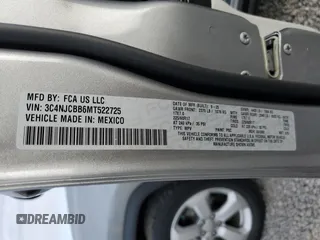 2021 Jeep Compass Latitude with VIN 3C4NJCBB6MT522725, listed as a Copart auction lot 52069125 with 54,008 mi miles and Salvage title. Bid and sale history available at DreamBid. Image 13.