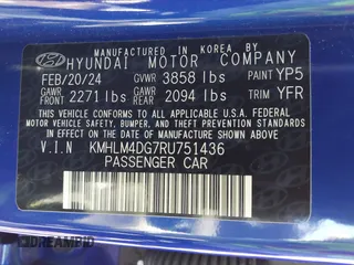 2024 Hyundai Elantra SEL with VIN KMHLM4DG7RU751436, listed as a IAAI auction lot 41882763 with 11,447 mi miles and . Bid and sale history available at DreamBid. Image 9.