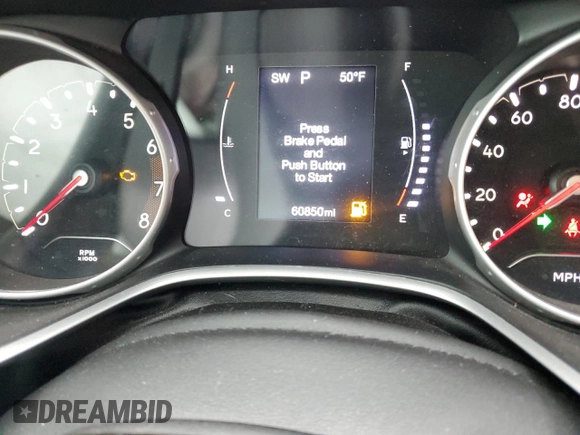 2020 Jeep Compass Latitude with VIN 3C4NJCBBXLT153012, listed as a Copart auction lot 48601875 with 60,850 mi miles and Salvage Title. Bid and sale history available at carsss.com. Image 9.