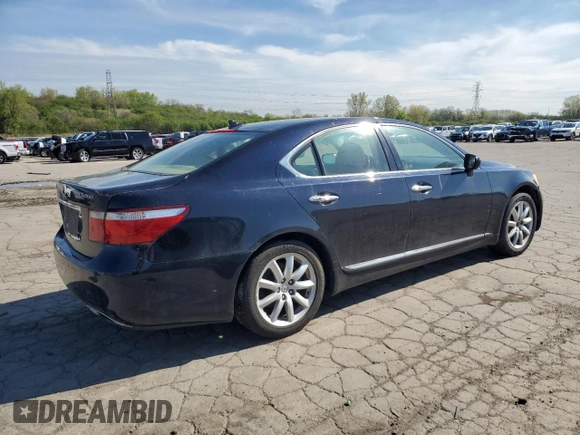 2007 Lexus LS 460 with VIN JTHBL46F575025412, listed as a Copart auction lot 55666625 with 210,568 mi miles and Clean Title. Bid and sale history available at DreamBid. Image 3.