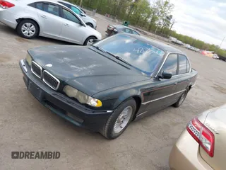2001 BMW 7 Series 740iA with VIN WBAGG83451DN87732, listed as a IAAI auction lot 42083005 with 208,778 mi miles. Bid and sale history available at carsss.com. Image 2.
