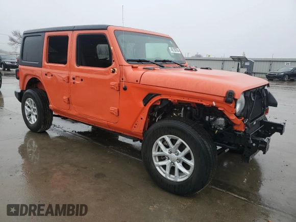 2023 Jeep Wrangler Sport Altitude with VIN 1C4HJXDG7PW675321, listed as a Copart auction lot 45138765 with 10,269 mi miles and Salvage Title. Bid and sale history available at DreamBid. Image 4.
