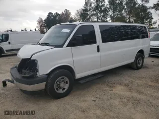 2017 Chevrolet Express Passenger LT with VIN 1GAZGPFF4H1343450, listed as a Copart auction lot 84738374 with 152,461 mi miles and Salvage Title. Bid and sale history available at carsss.com. Image 1.