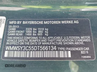 2013 MINI Roadster S z VIN WMWSY3C55DT566134, wystawiony jako IAAI lot #42265800 z przebiegiem Nie podano mil oraz . Historia ofert i sprzedaży dostępna na DreamBid. Obrazek 9.