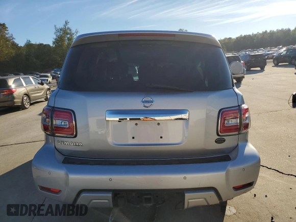 2017 Nissan Armada SV with VIN JN8AY2ND8H9008069, listed as a Copart auction lot 80265754 with 137,009 mi miles and Salvage Title. Bid and sale history available at carsss.com. Image 6.