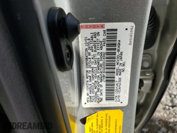 2002 Lexus ES 300 с VIN JTHBF30G020018392, выставлен на аукционе Copart как лот 77686564 с пробегом 142 524 миль миль и Списание • Salvage title. История ставок и продаж доступна на DreamBid. Изображение 13.
