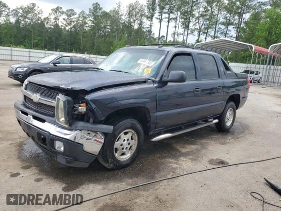 2005 Chevrolet Avalanche Z66 with VIN 3GNEC12Z95G286942, listed as a Copart auction lot 53997305 with 186,714 mi miles and Salvage title. Bid and sale history available at DreamBid. Image 1.