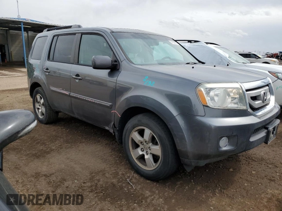 2011 Honda Pilot EX-L with VIN 5FNYF4H57BB026706, listed as a Copart auction lot 51167665 with 166,396 mi miles and Salvage Title. Bid and sale history available at DreamBid. Image 4.