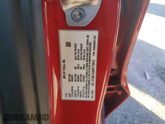2023 Tesla Model 3 с VIN 5YJ3E1EA8PF710913, выставлен на аукционе Copart как лот 88230895 с пробегом 14 763 миль миль и Списание • Salvage title. История ставок и продаж доступна на DreamBid. Изображение 14.