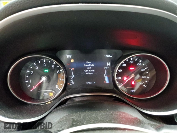 2019 Jeep Compass Latitude with VIN 3C4NJCBBXKT711715, listed as a Copart auction lot 52014415 with 57,527 mi miles and Non Repairable. Bid and sale history available at DreamBid. Image 9.