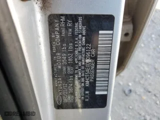 2013 Hyundai Accent GL with VIN KMHCT5AE0DU096122, listed as a Copart auction lot 41841885 with 124,371 mi miles and Salvage Title. Bid and sale history available at carsss.com. Image 12.