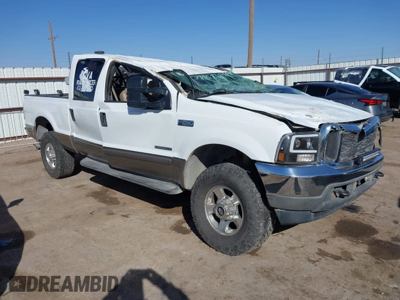 2002 Ford Super Duty F-250 XL with VIN 1FTNW21F42EC30455, listed as a IAAI auction lot 41439201 with 1 mi miles. Bid and sale history available at carsss.com. Image 1.