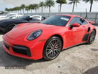2021 Porsche 911 Turbo S with VIN WP0AD2A98MS257905, listed as a Copart auction lot 76887524 with 32,895 mi miles and Non Repairable. Bid and sale history available at carsss.com. Image 1.