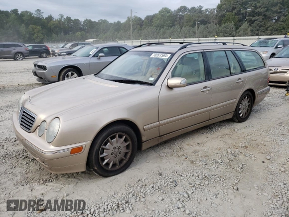 2001 Mercedes-Benz E-Class with VIN WDBJH65J41B312277, listed as a Copart auction lot 70261594 with 123,702 mi miles and Clean Title. Bid and sale history available at carsss.com. Image 1.