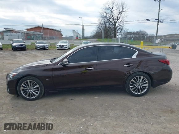 2018 Infiniti Q50 3.0t Luxe with VIN JN1EV7AR2JM445138, listed as a IAAI auction lot 41851019 with 75,018 mi miles. Bid and sale history available at carsss.com. Image 14.