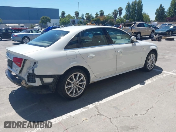 2014 Audi A4 Premium Plus with VIN WAUFFAFL6EN007719, listed as a IAAI auction lot 42530090 with 91,546 mi miles and . Bid and sale history available at DreamBid. Image 4.