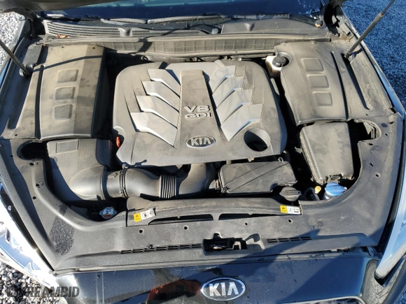 2015 Kia K900 Premium with VIN KNALU4D46F6027079, listed as a Copart auction lot 76315024 with 107,908 mi miles and Salvage Title. Bid and sale history available at carsss.com. Image 12.