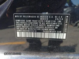 2019 Volkswagen Jetta GLI S z VIN 3VW6T7BU4KM255418, wystawiony jako IAAI lot #42141020 z przebiegiem 74 066 mil mil oraz . Historia ofert i sprzedaży dostępna na DreamBid. Obrazek 9.