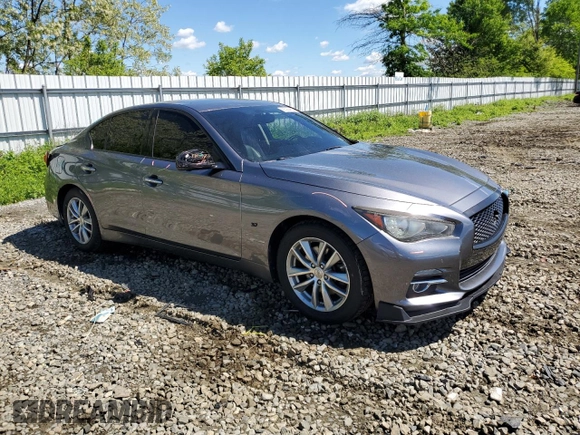 2014 Infiniti Q50 Premium with VIN JN1BV7AR4EM687969, listed as a Copart auction lot 55924805 with 174,625 mi miles and Salvage Title. Bid and sale history available at DreamBid. Image 4.