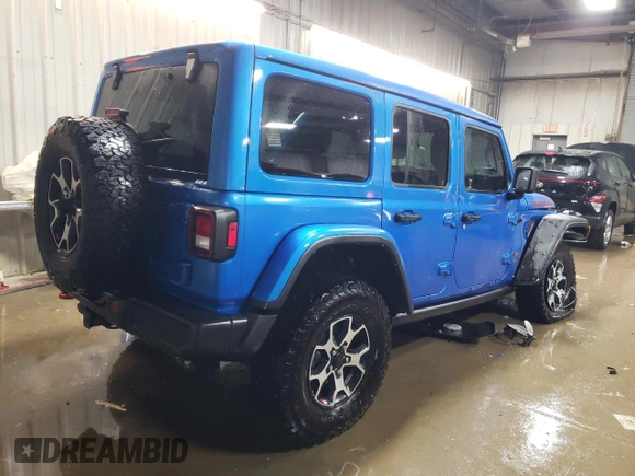 2021 Jeep Wrangler Unlimited Rubicon with VIN 1C4JJXFM7MW702520, listed as a Copart auction lot 41609735 with 11,184 mi miles and Salvage Title. Bid and sale history available at carsss.com. Image 3.