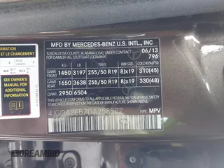 2013 Mercedes-Benz M 350 z VIN 4JGDA2EB7DA258502, wystawiony jako IAAI lot #41269991 z przebiegiem 140 182 mil mil oraz . Historia ofert i sprzedaży dostępna na DreamBid. Obrazek 9.