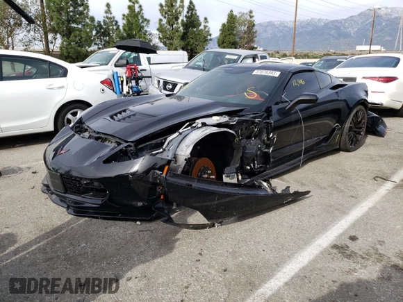 2018 Chevrolet Corvette Z06 2LZ with VIN 1G1YS2D64J5600606, listed as a Copart auction lot 37078393 with 12,496 mi miles. Bid and sale history available at carsss.com. Image 1.